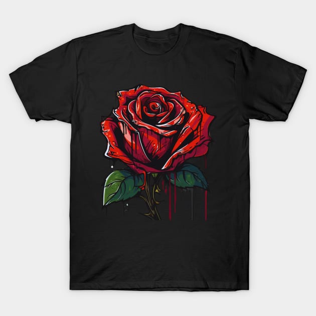 Lonely Rose T-Shirt by OscarVanHendrix